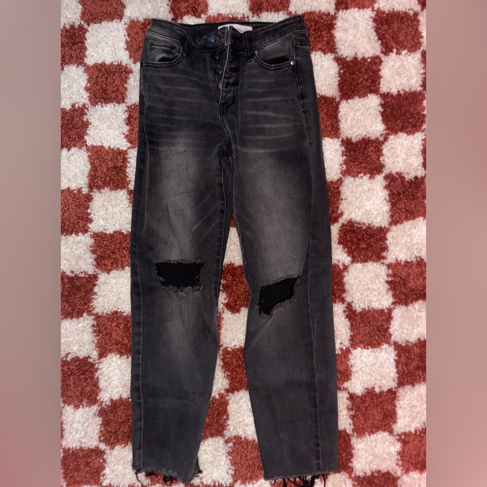 RSQ Distressed Gray Mom Jean